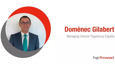 Persona con gafas y traje, texto: 'Domènec Gilabert, Managing Director PageGroup España'.